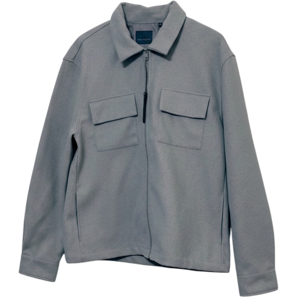 Marconi Mens 2 Pocket Zipper Jacket XL Gray Full Zip Minimalist Neutral Utility